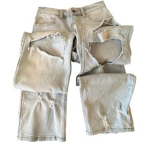 Vibrant M I U Light Blue Denim Distressed Jeans 9/28